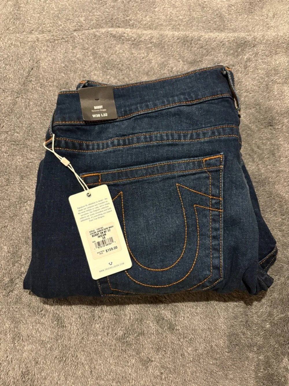 True Religion Men's Dark Blue Bootcut Jeans